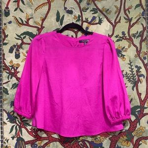Forever 21 Bright Hot Pink Purple 3/4 Sleeve Blouse, size S